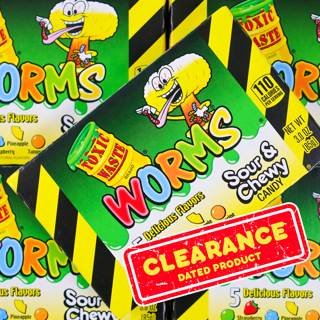 toxic waste, sour, worms, theatre, box, candy, lollies, clearance, dated, lollyshop, nz