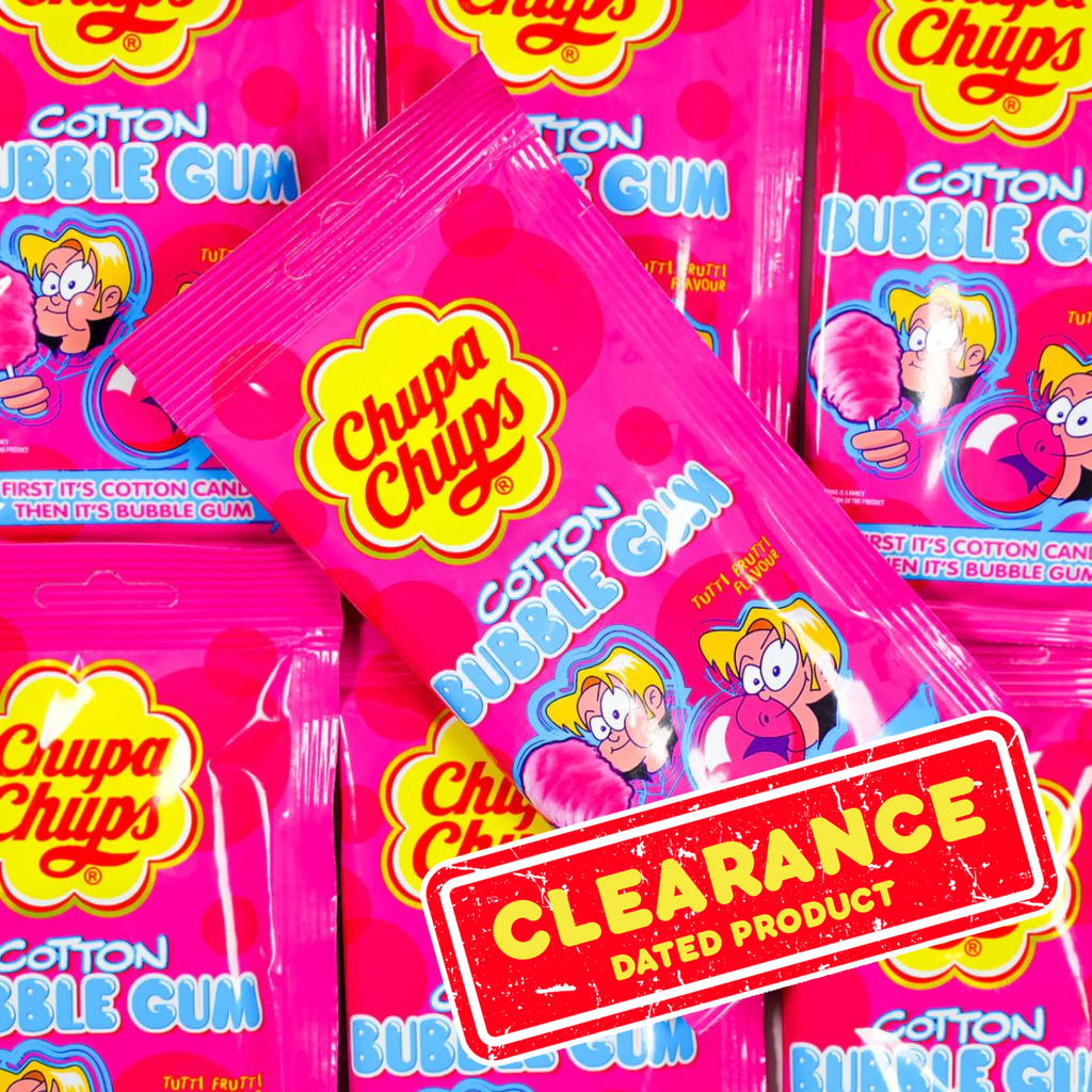 clearance, cotton, bubble gum, chupa chups, dated