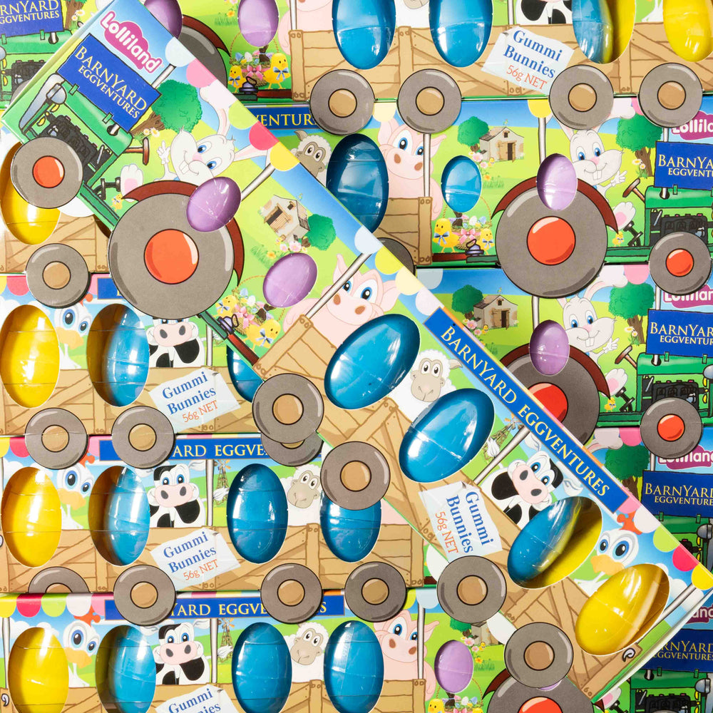 easter, barn, yard, animals, adventure, eggventure, egg, bunny, gummies, lolly, candy, lollyshop, nz