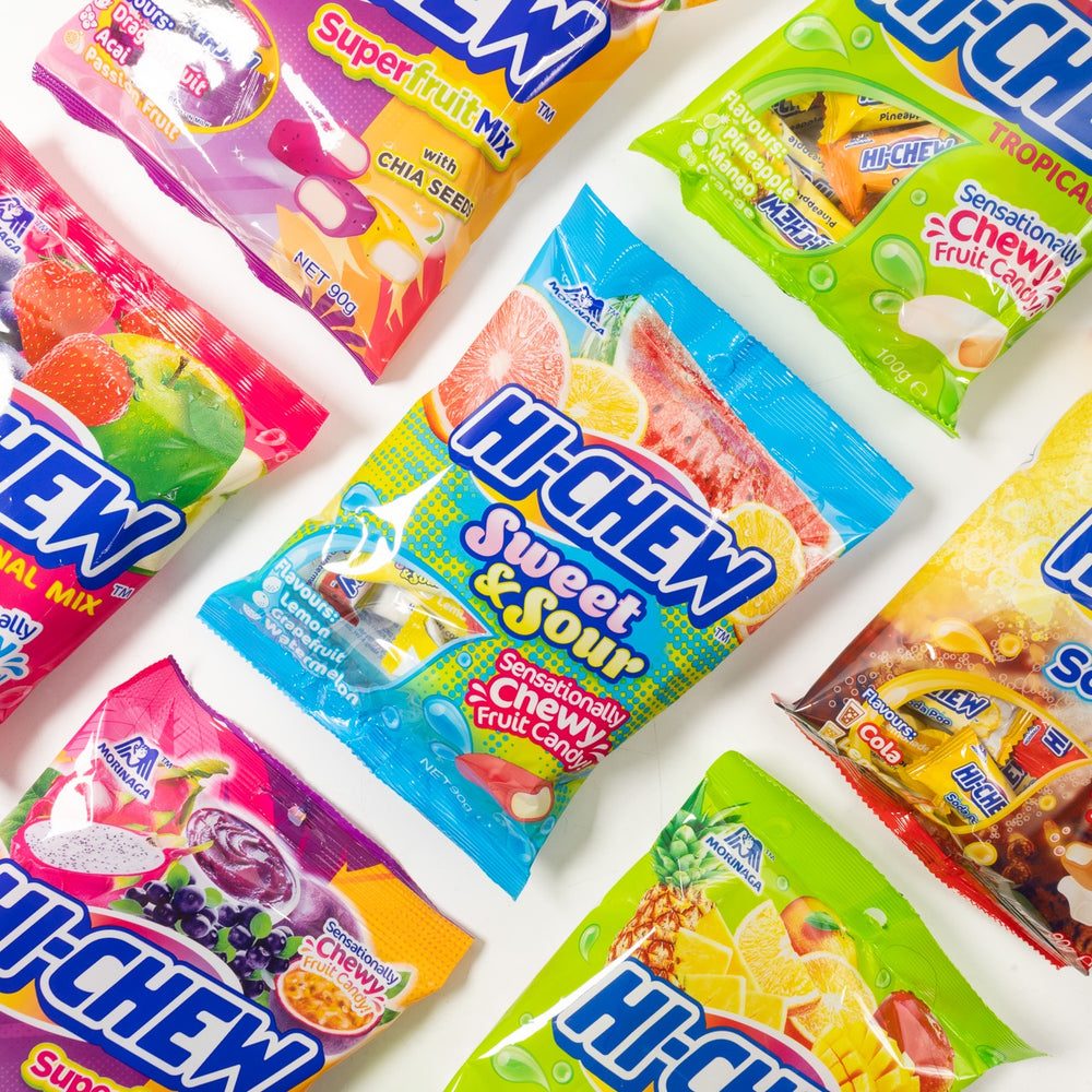 hi chew, japanese, share bags