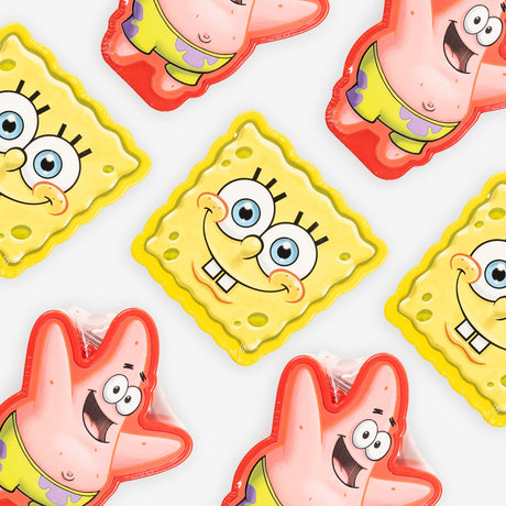 Cartoon character candy case with SpongeBob and Patrick on a white background