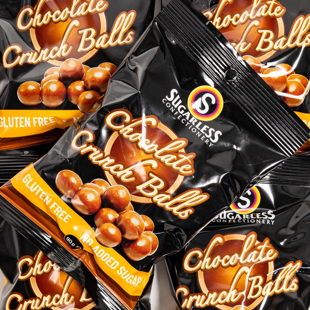 sugar free, gluten free, chocolate, crunch, balls, lollies, candy, lollyshop, nz