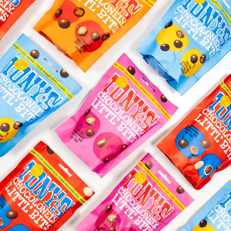 tony's, chocolonely, chocolate, bag, little, bits, fair trade, lollies, candy, lollyshop, nz