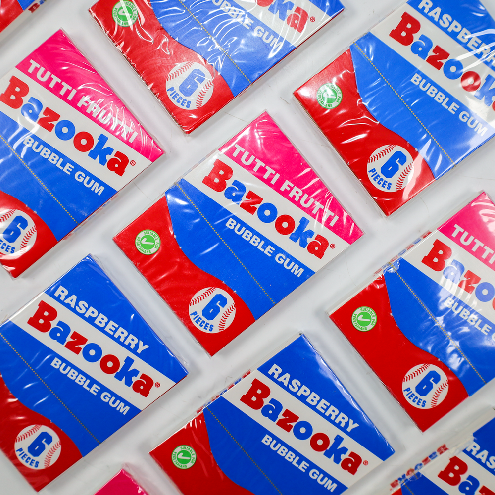 bazooka, gum, bubble gum, tutti frutti, raspberry, lollyshop