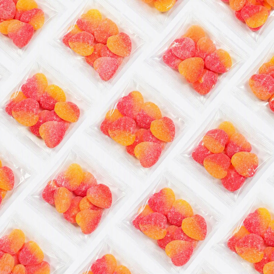 Sour Peach Hearts (Personalised Lolly Bags)