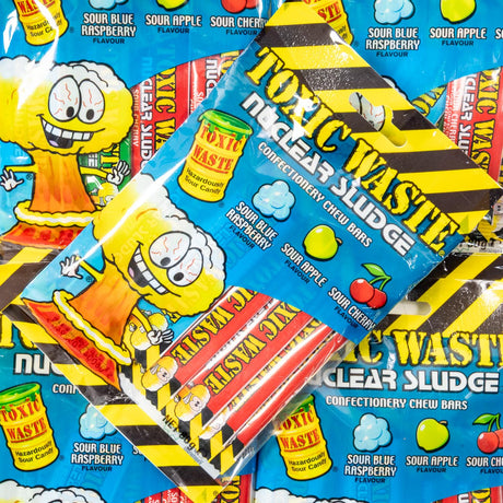 toxic waste, nuclear sludge, confectionery, chew bars, sour, fruity, candy, lollies, lollyshop, nz