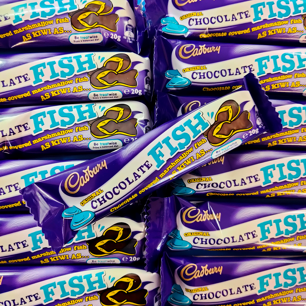 Cadbury Chocolate Fish, Chocalate Fish, Marshmallow Chocolate Fish