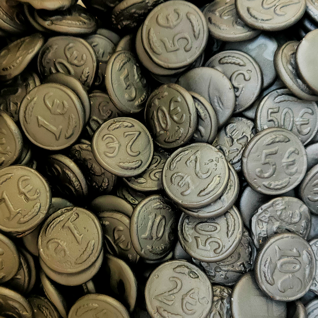 dutch licorice coins, dutch, licorice, lollyshop