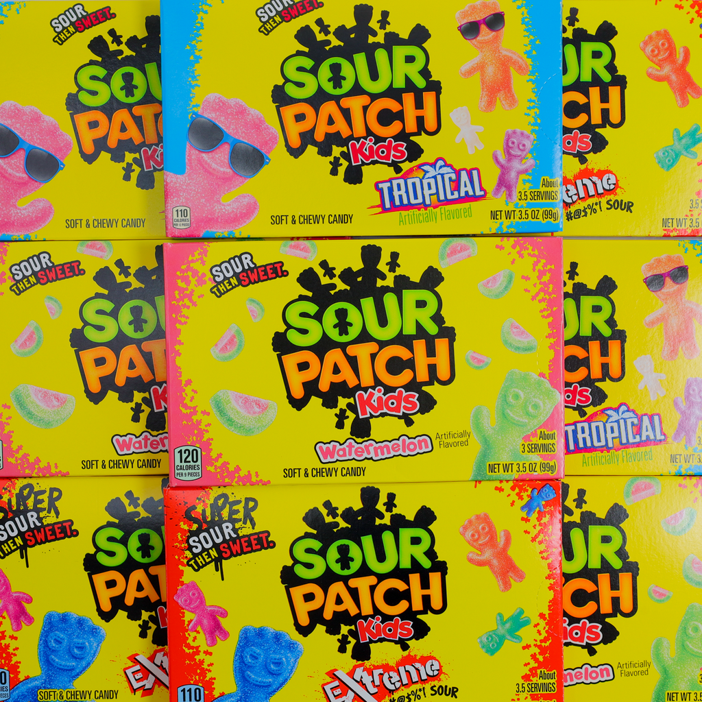 Sour patch kids, sour then sweet, american candy, candy, theatre box