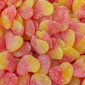 Sour Peach Hearts. Sour Peach, Peach Hearts, Peach Lollies, Sour Peach Lollies