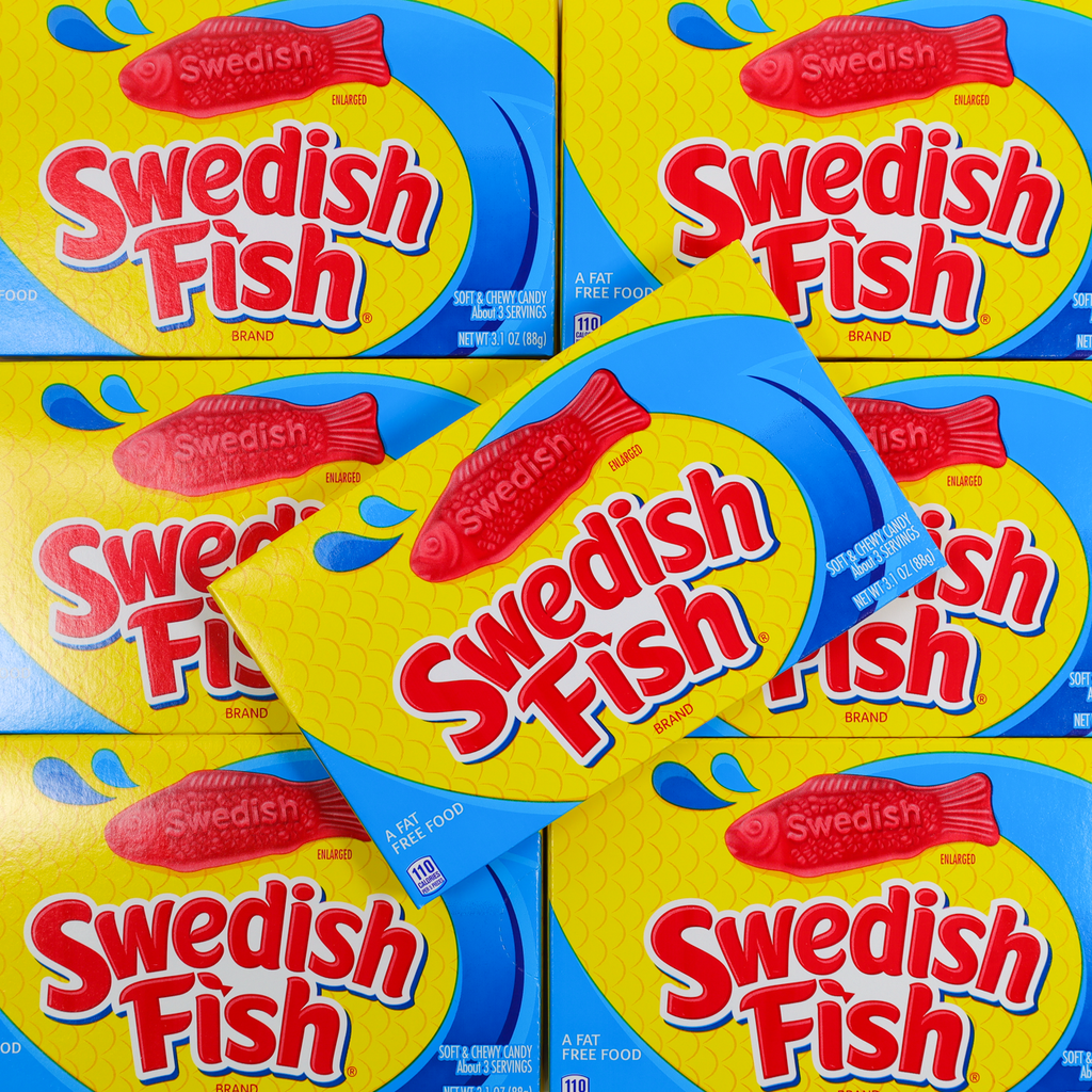 swedish fish, american candy, theatre box
